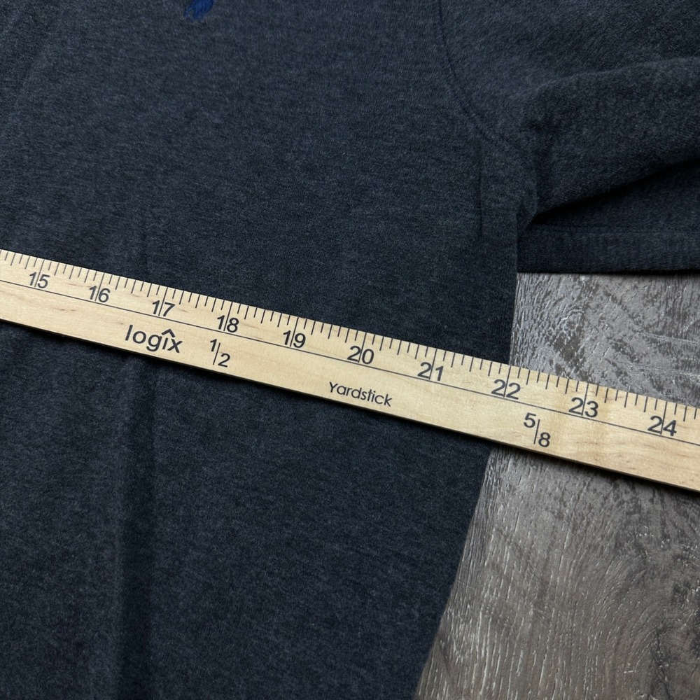 Polo Ralph Lauren Mens Large Charcoal Gray Quarter Zip Pullover Sweatshirt Pony - Picture 8 of 8